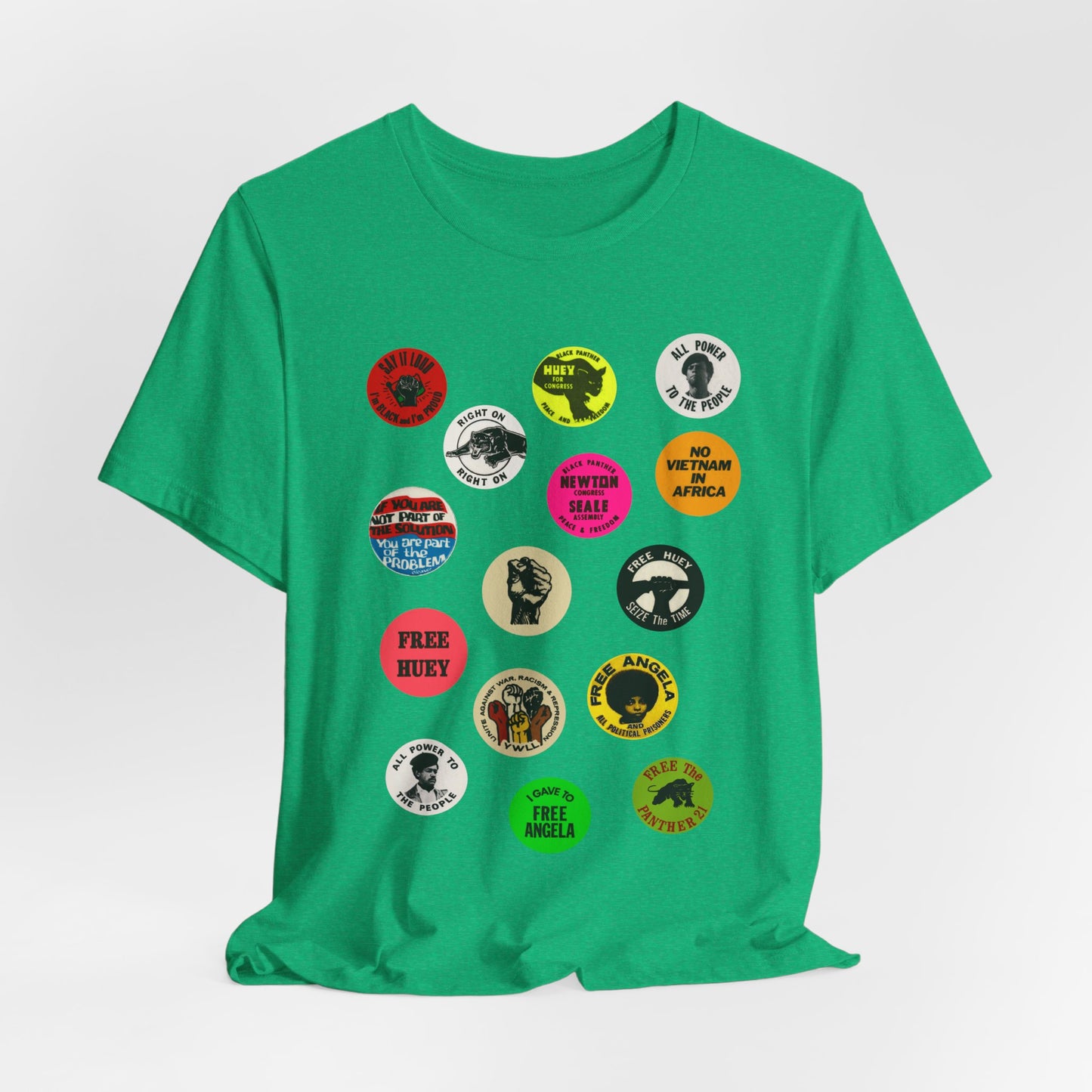 Black Panther Party Political Buttons Shirt