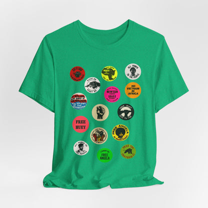 Black Panther Party Political Buttons Shirt