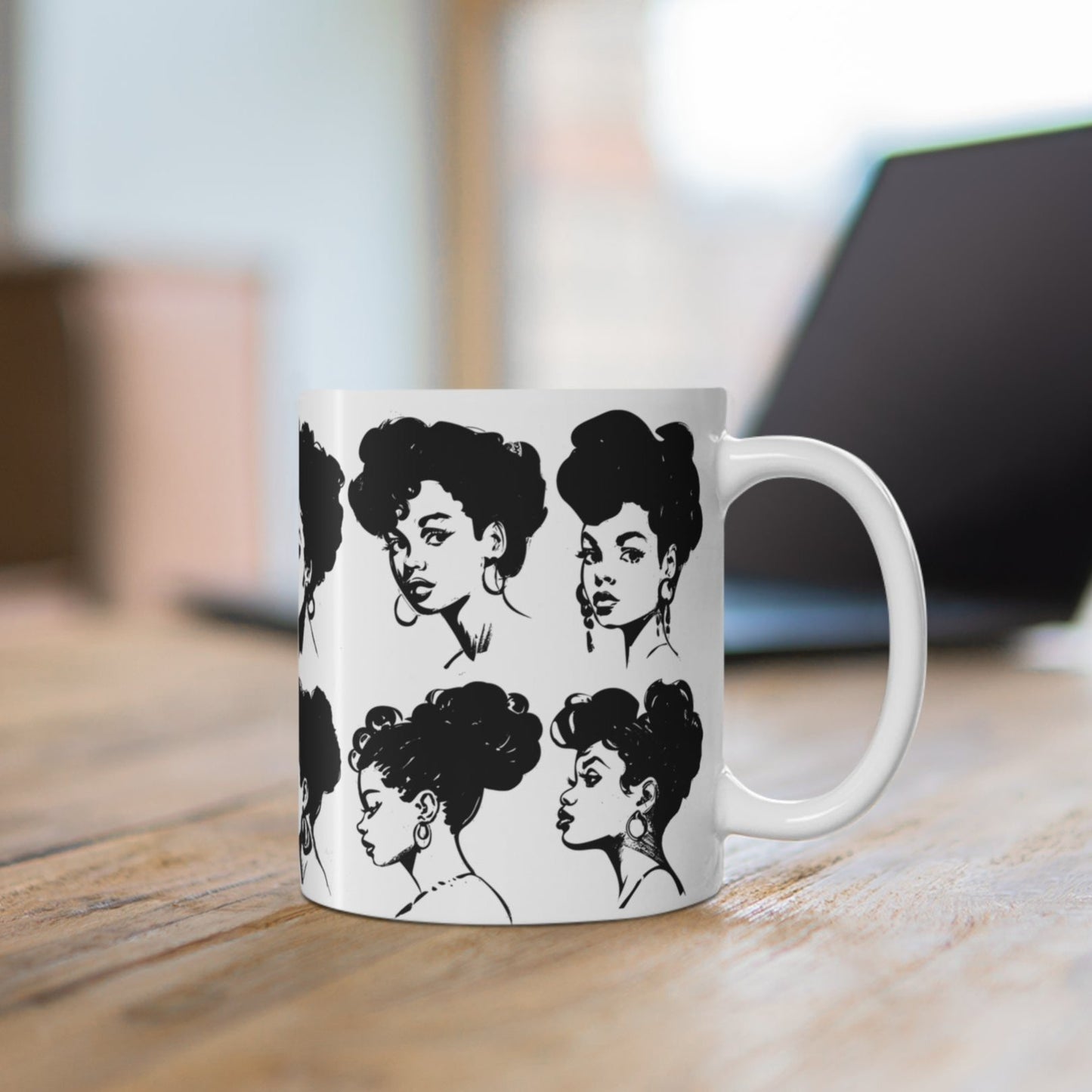 Black Ink Faces Mug