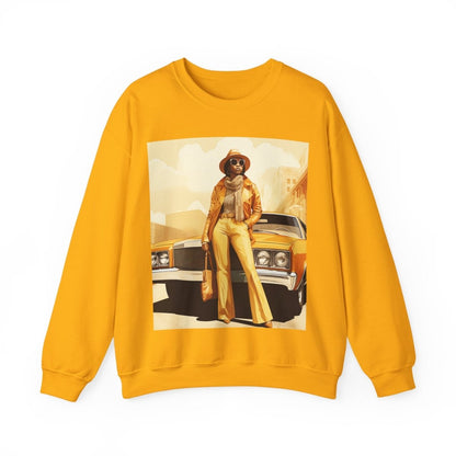 70s Classic Car Sweatshirt - Afrocentric Art by The Trini Gee