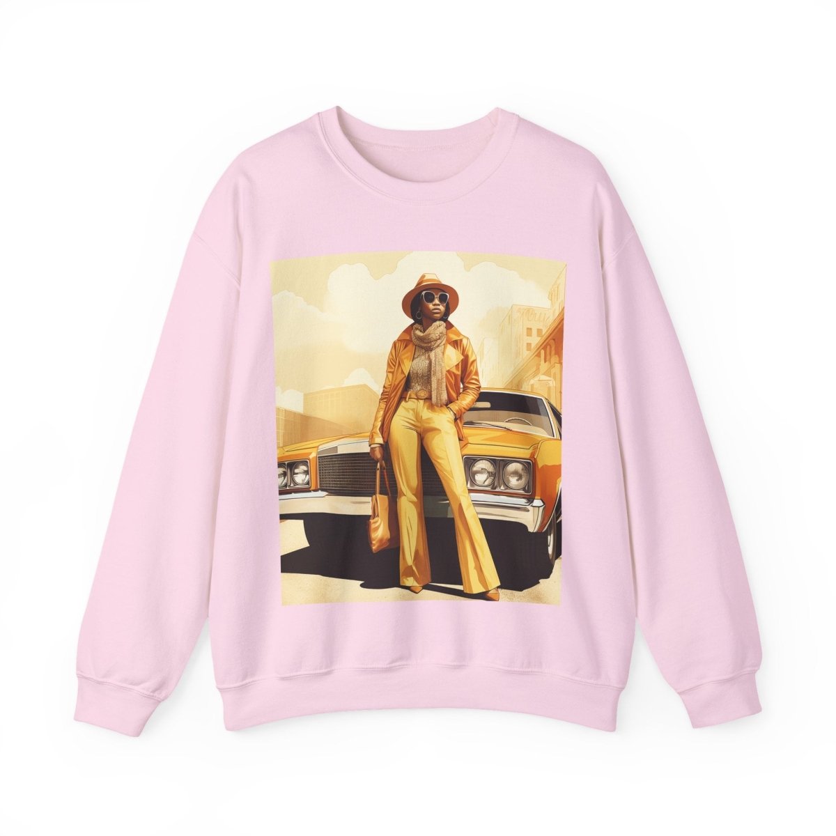 70s Classic Car Sweatshirt - Afrocentric Art by The Trini Gee