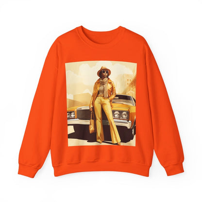 70s Classic Car Sweatshirt - Afrocentric Art by The Trini Gee