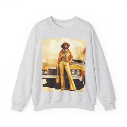 70s Classic Car Sweatshirt - Afrocentric Art by The Trini Gee