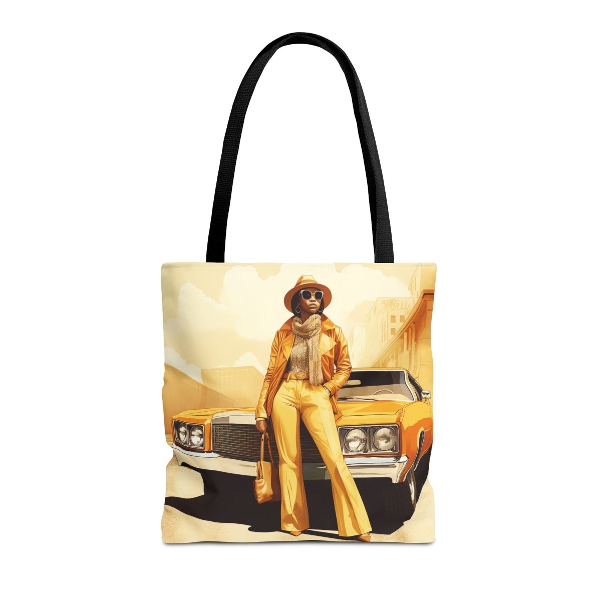 70s Classic Car Tote Bag - Afrocentric Art by The Trini Gee