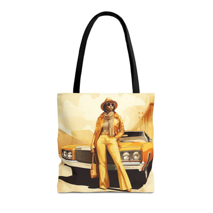 70s Classic Car Tote Bag - Afrocentric Art by The Trini Gee