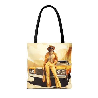 70s Classic Car Tote Bag - Afrocentric Art by The Trini Gee