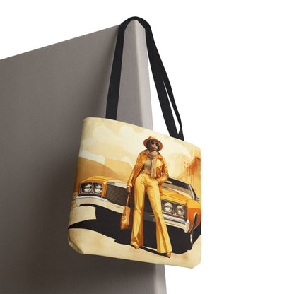 70s Classic Car Tote Bag - Afrocentric Art by The Trini Gee