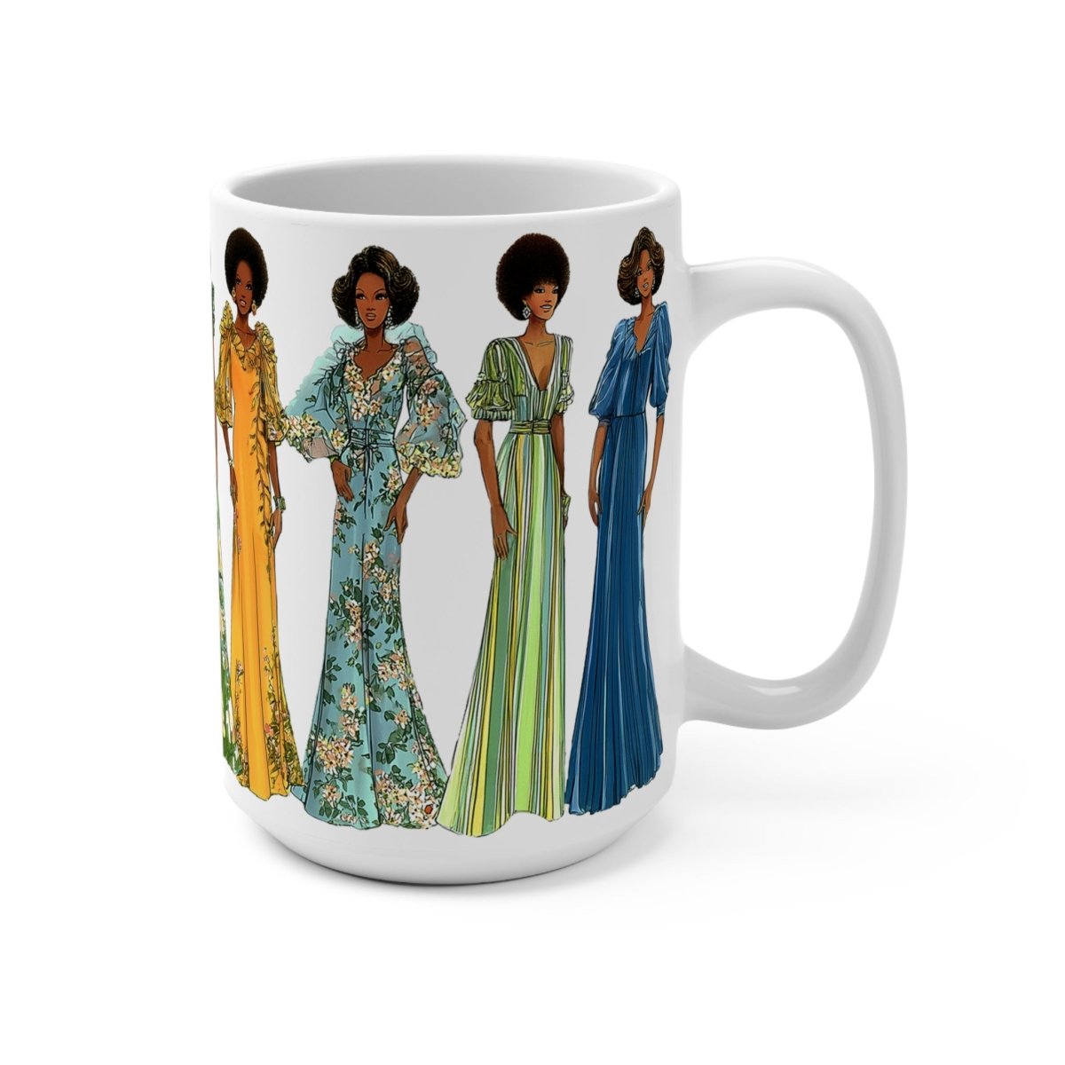 70s Fashion Dresses Mug - The Trini Gee