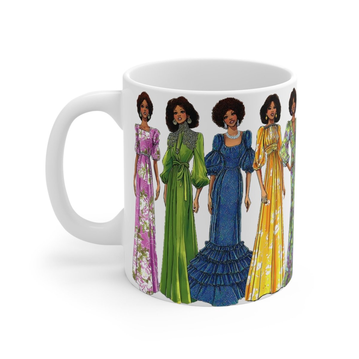 70s Fashion Dresses Mug - The Trini Gee
