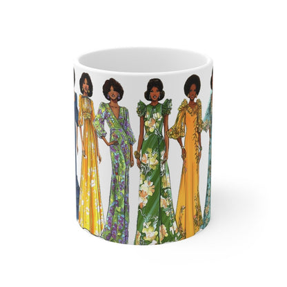 70s Fashion Dresses Mug - The Trini Gee
