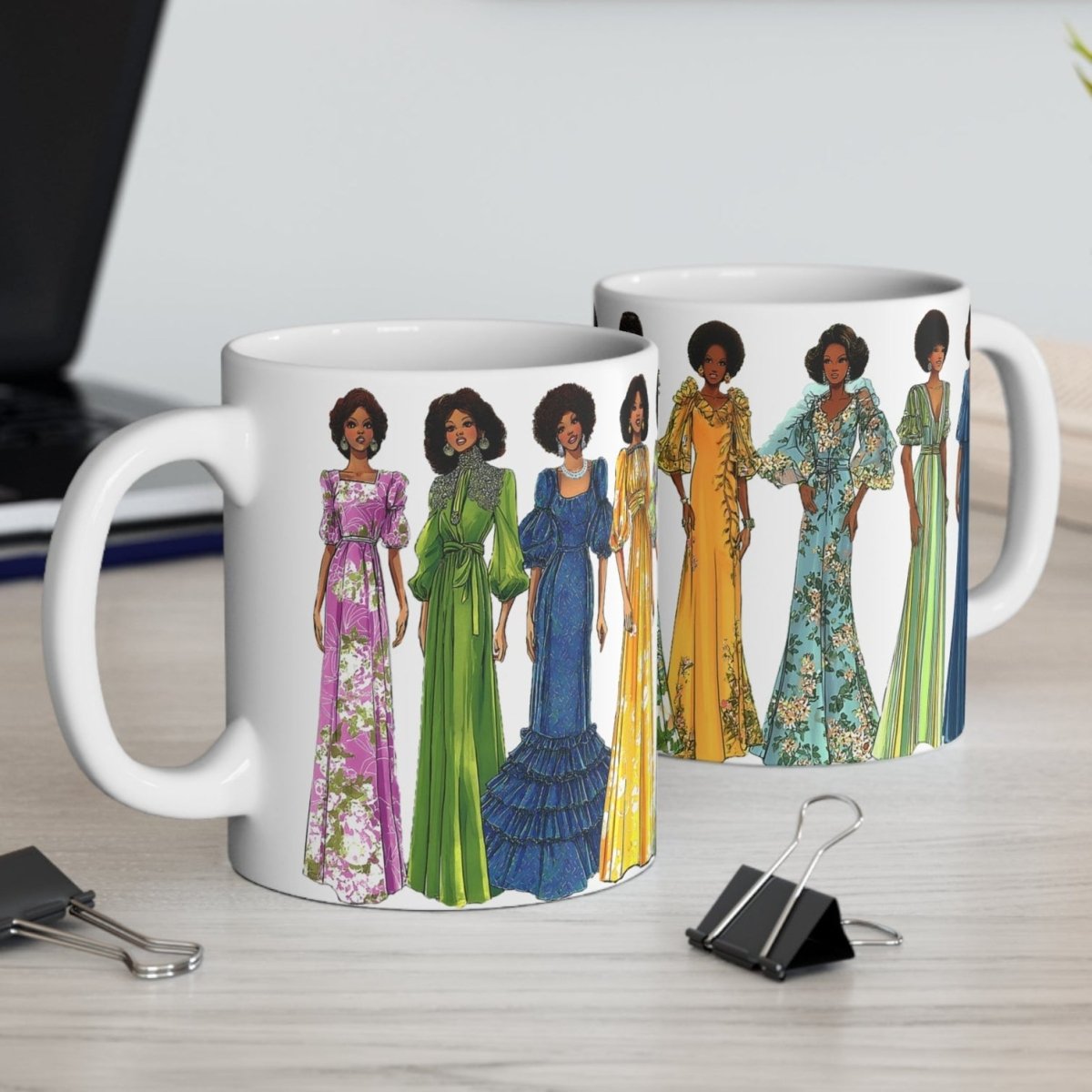 70s Fashion Dresses Mug - The Trini Gee