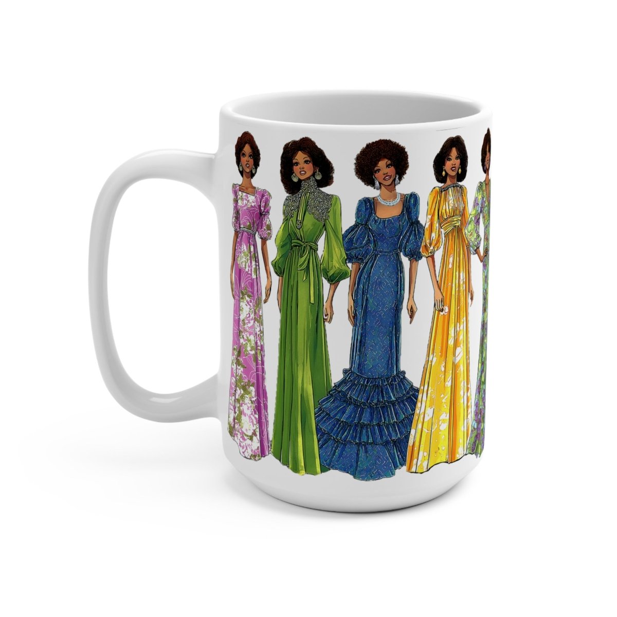 70s fashion dresses 70s Fashion Dresses Mug 11oz