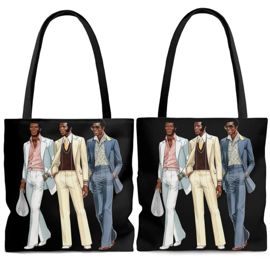 70s Fashion Men Tote Bag - Afrocentric Art by The Trini Gee