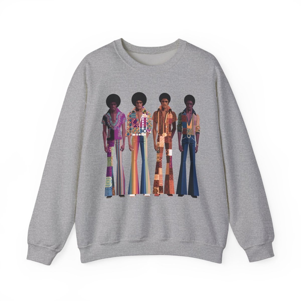 70s Men Sweatshirt - Afrocentric Art by The Trini Gee
