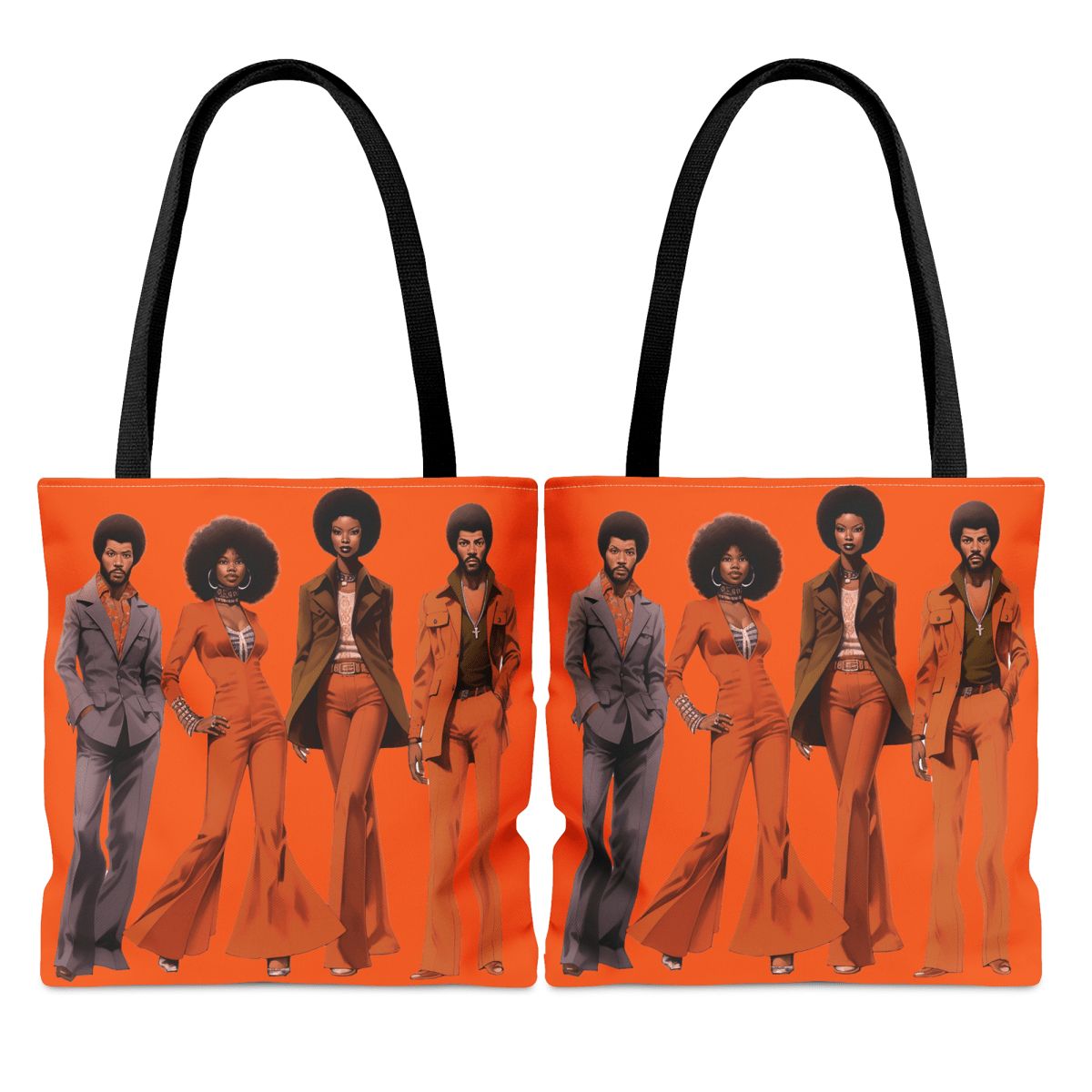 70s People Tote Bag - Afrocentric Art by The Trini Gee