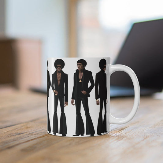 70s Soul Brotherhood Mug - Afrocentric Art by The Trini Gee