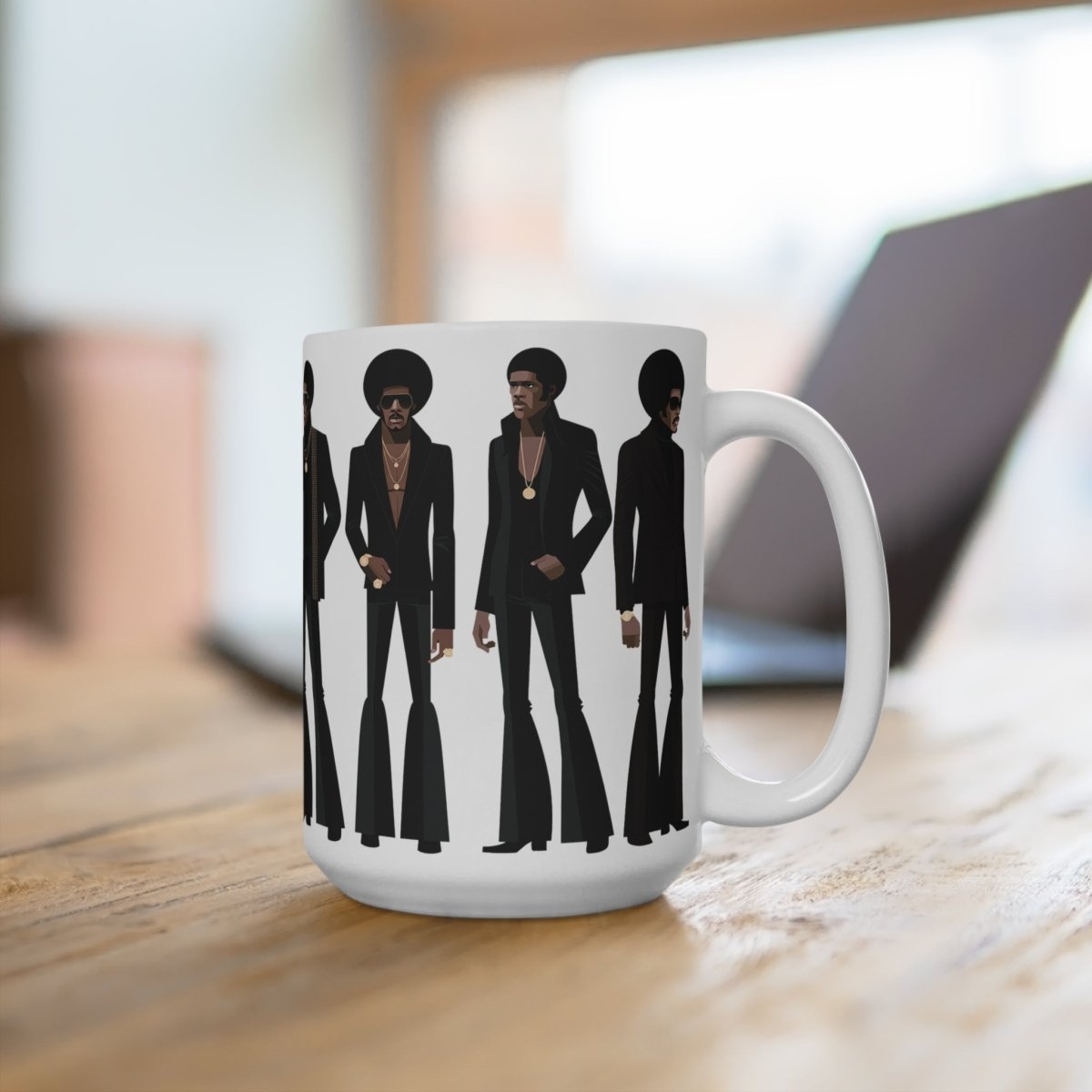 70s Soul Brotherhood Mug - Afrocentric Art by The Trini Gee