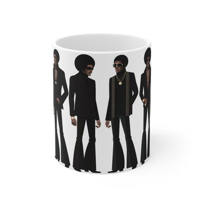 70s Soul Brotherhood Mug - Afrocentric Art by The Trini Gee