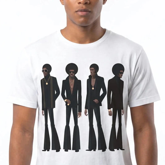 70s Soul Men T-Shirt - Afrocentric Art by The Trini Gee