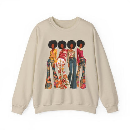 70s Soul Sis Sweatshirt - Afrocentric Art by The Trini Gee