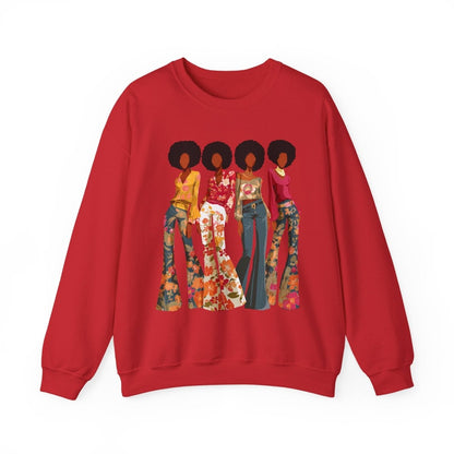 70s Soul Sis Sweatshirt - Afrocentric Art by The Trini Gee