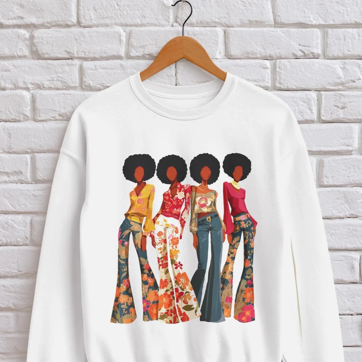 70s Soul Sis Sweatshirt - Afrocentric Art by The Trini Gee