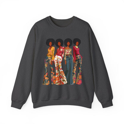 70s Soul Sis Sweatshirt - Afrocentric Art by The Trini Gee