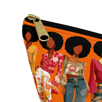 70s Soul Sisters T - bottom Pouch - Afrocentric Art by The Trini Gee