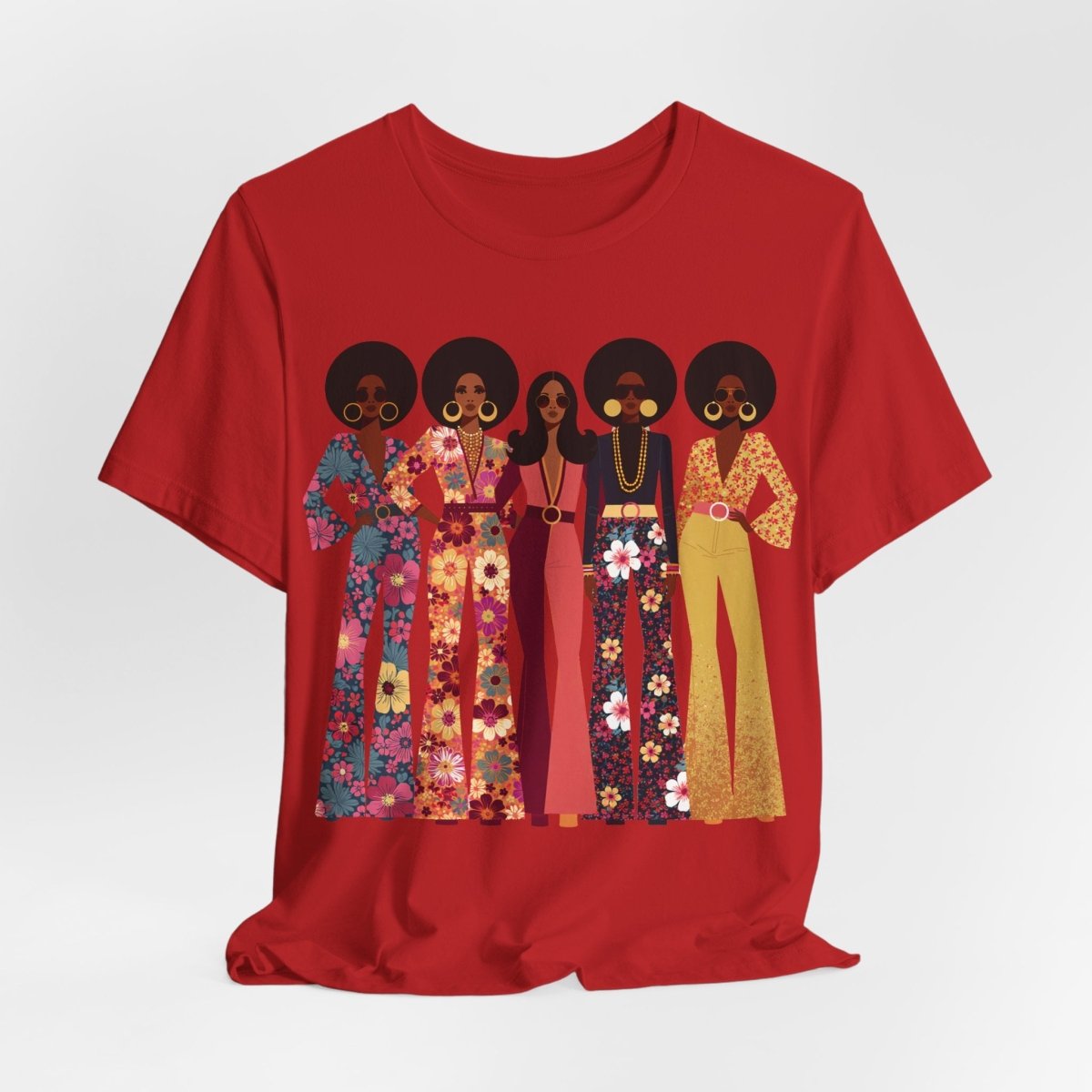 70s Soul Sisters T-Shirt - Afrocentric Art by The Trini Gee