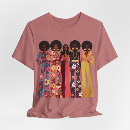70s Soul Sisters T-Shirt - Afrocentric Art by The Trini Gee
