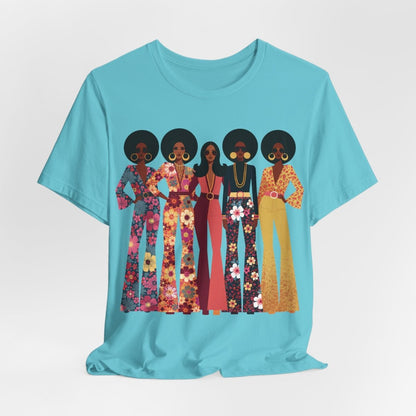 70s Soul Sisters T-Shirt - Afrocentric Art by The Trini Gee