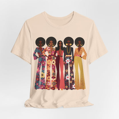 70s Soul Sisters T-Shirt - Afrocentric Art by The Trini Gee