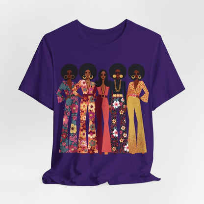 70s Soul Sisters T-Shirt - Afrocentric Art by The Trini Gee