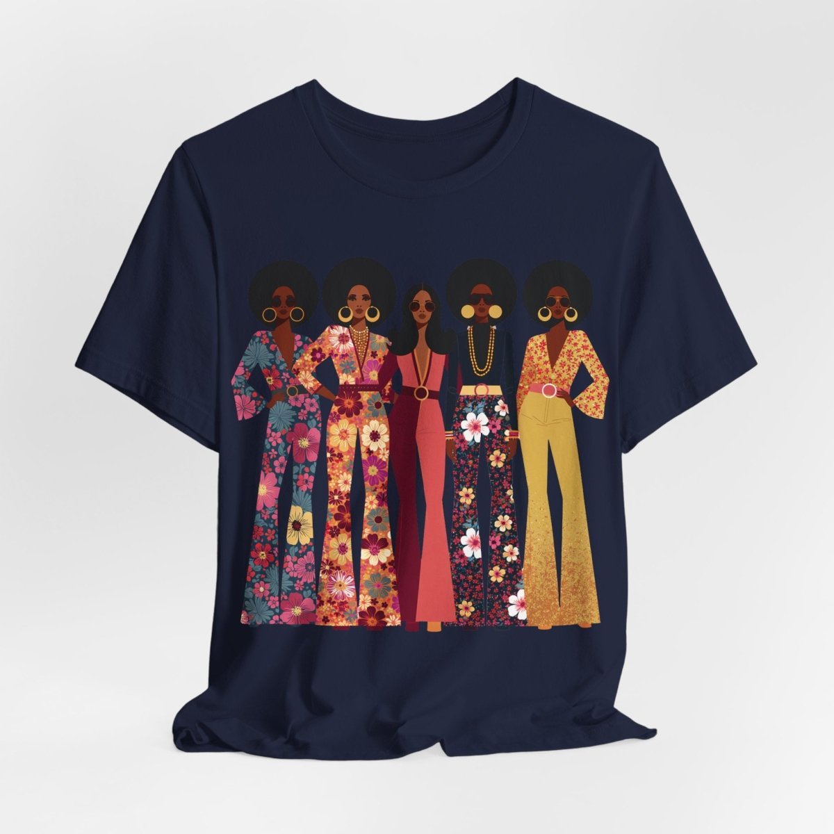 70s Soul Sisters T-Shirt - Afrocentric Art by The Trini Gee