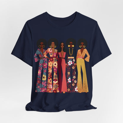 70s Soul Sisters T-Shirt - Afrocentric Art by The Trini Gee