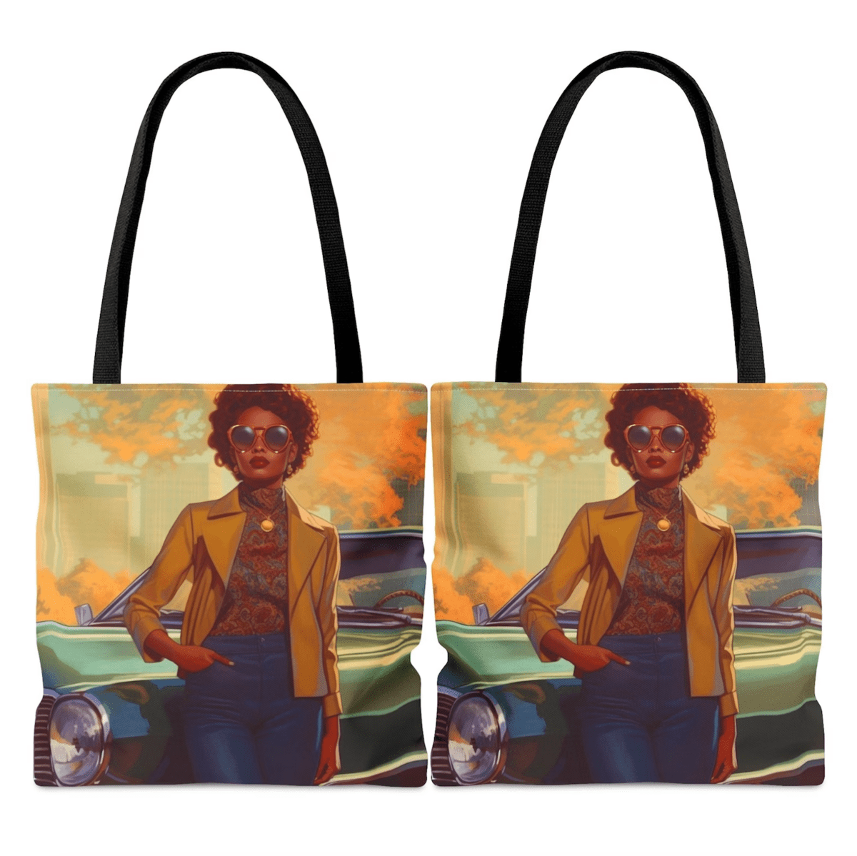 70s Woman Classic Tote Bag - Afrocentric Art by The Trini Gee