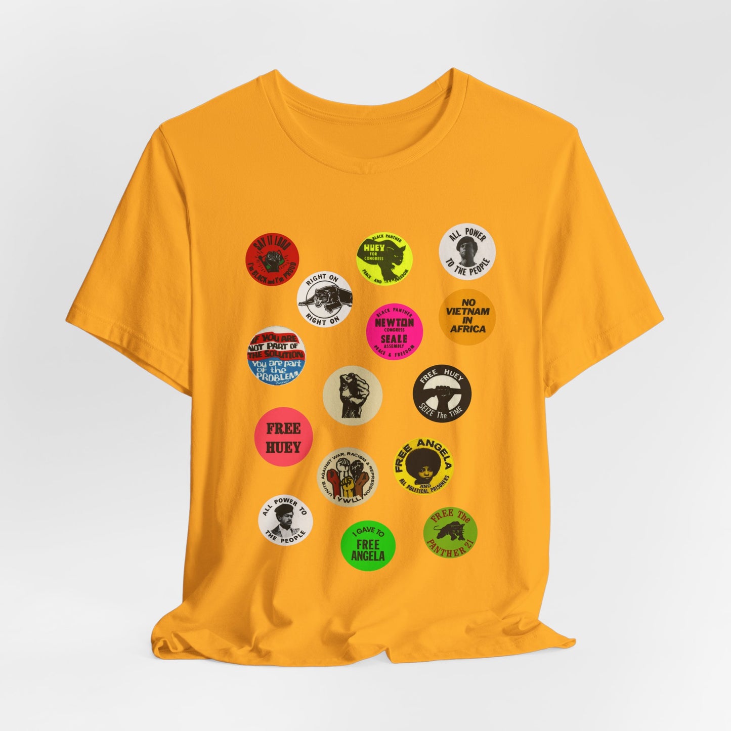 Black Panther Party Political Buttons Shirt