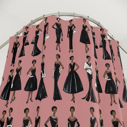 Black Dresses Shower Curtain