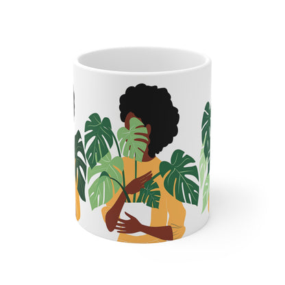 Woman with Monstera Mug