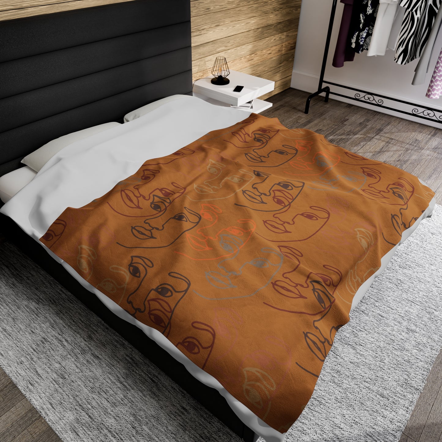 Brown Faces Blanket