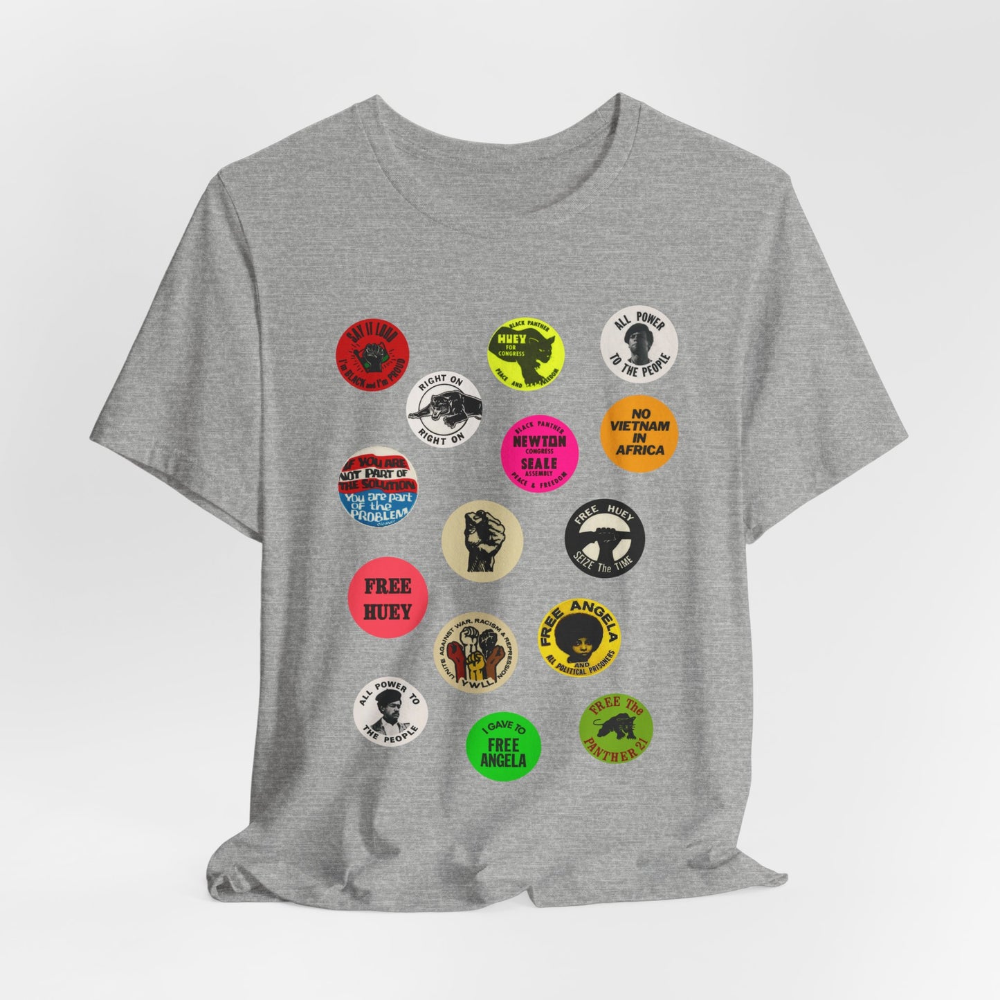 Black Panther Party Political Buttons Shirt