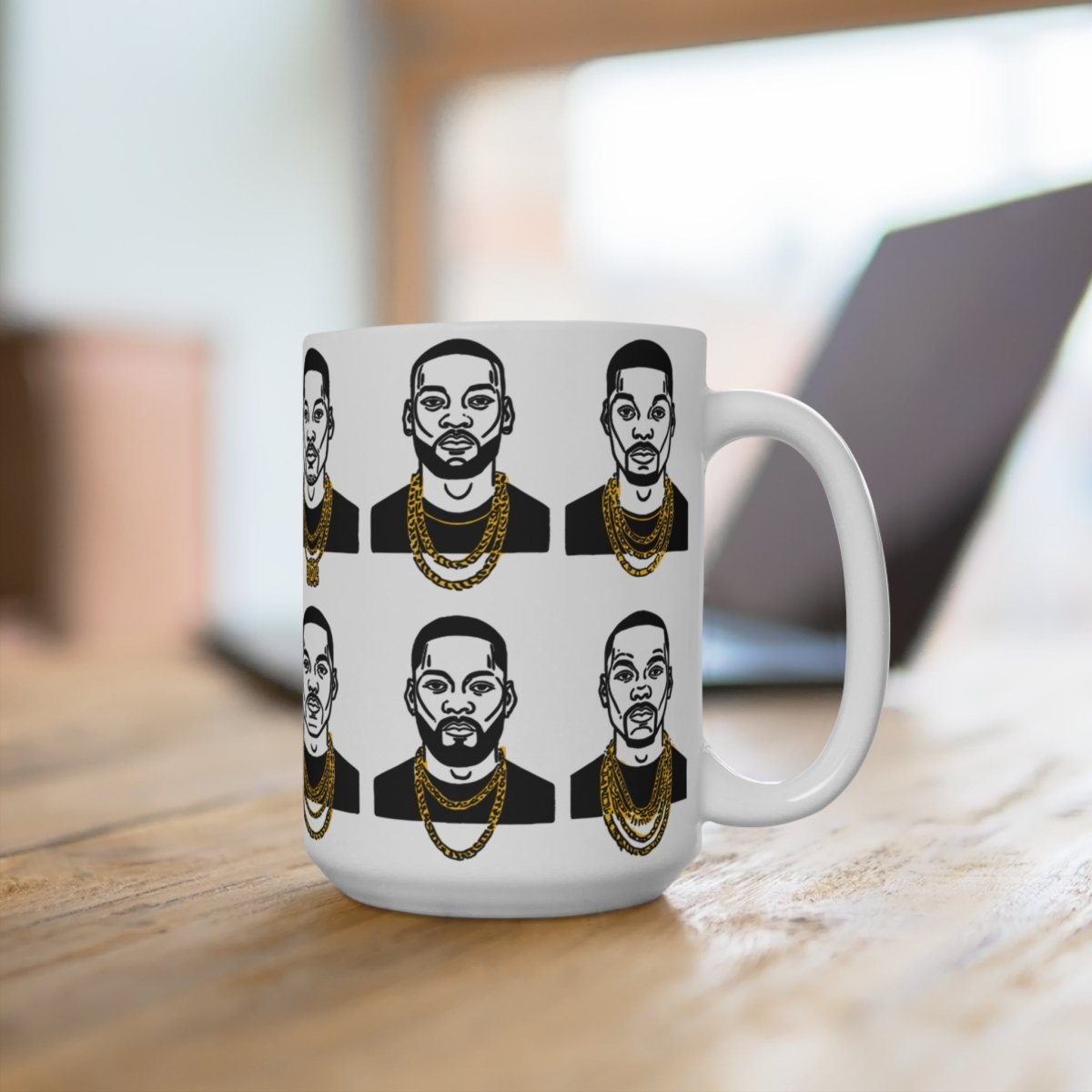 80s Gold Chains Mug - Afrocentric Art by The Trini Gee