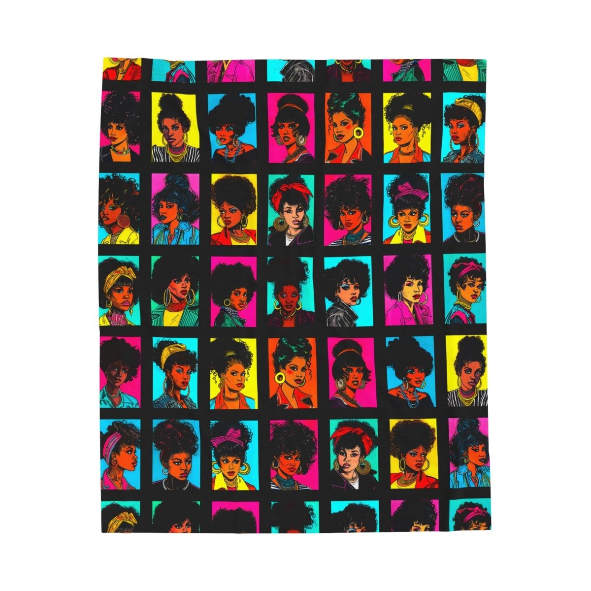 80s Hairstyles Blanket - Afrocentric Art by The Trini Gee
