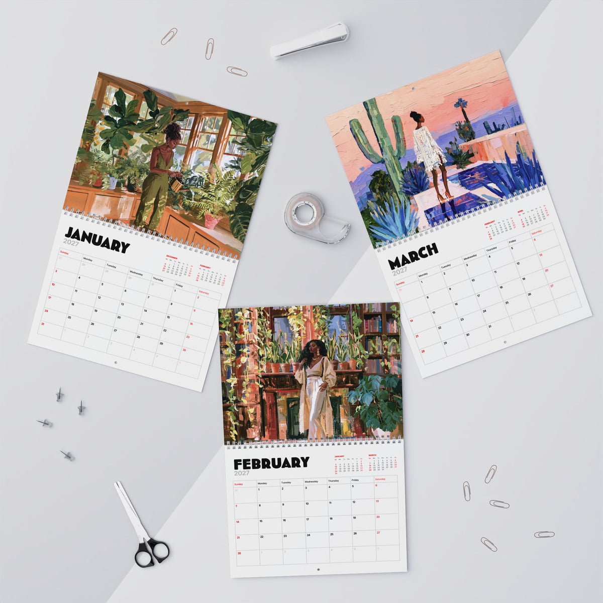 Melanin & Green 2027 Wall Calendar