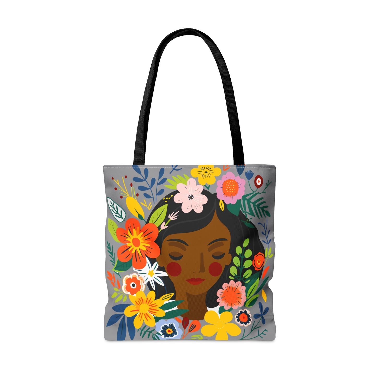 Floral Face Tote Bag