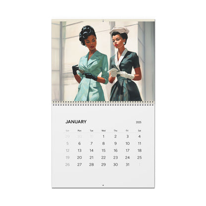 Retro Melanin Vibe 2025 Wall Calendar