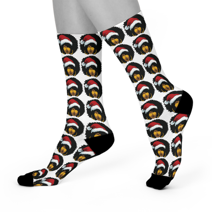 Afro Christmas Crew Socks