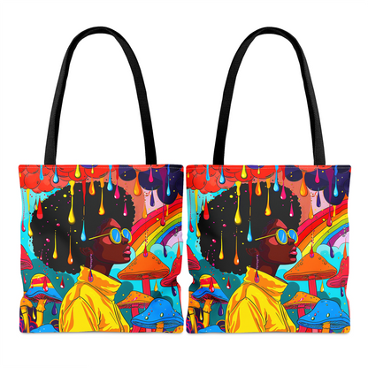 Rainbow Drippy Tote Bag