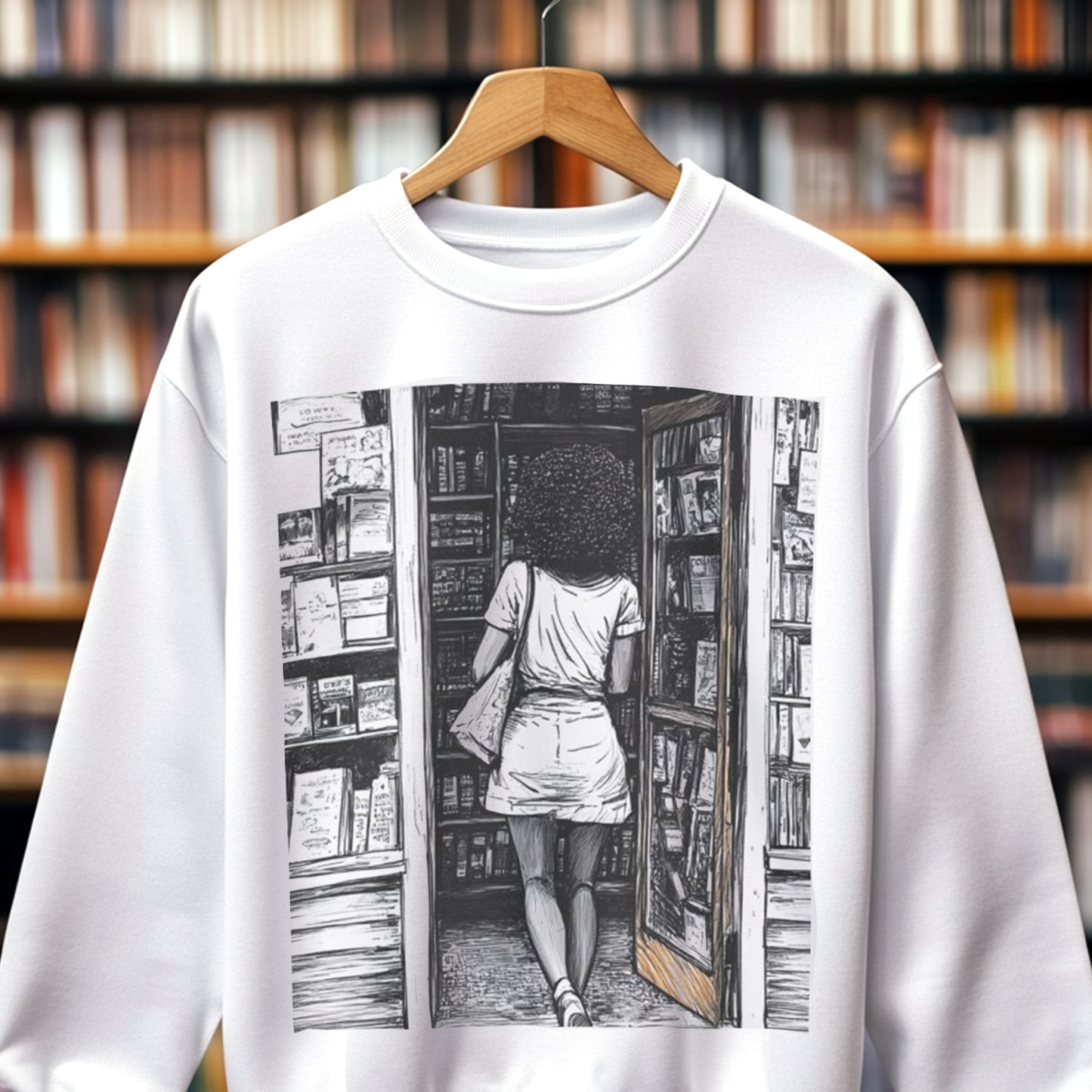 Bookstore Scene Sweatshirt