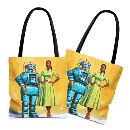 Woman with Bot Tote Bag